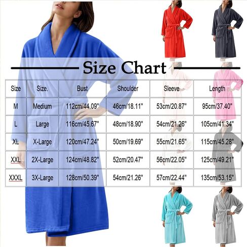 Kimono Flannel Bathrobe for Women Terry Cloth Robes Quick Dry Warm Soft Knee Length Towel Bathrobes with Blet in Saudi Arabia