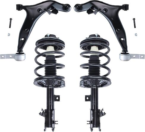 Detroit Axle - 4pc أذرع التحكم في الواجهة الأمامية لعام 2004-2009 Nissan Quest ، 2 Under Control Arms 2 Struts & Coil Spring 2005 2007 2007 2008 Suspension in Saudi Arabia