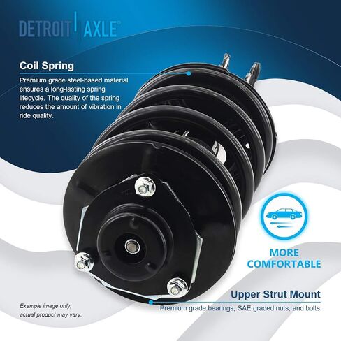 Detroit Axle - 4pc أذرع التحكم في الواجهة الأمامية لعام 2004-2009 Nissan Quest ، 2 Under Control Arms 2 Struts & Coil Spring 2005 2007 2007 2008 Suspension in Kuwait