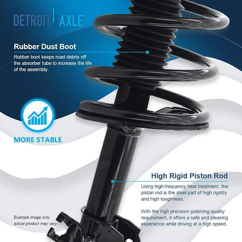 Detroit Axle - 4pc أذرع التحكم في الواجهة الأمامية لعام 2004-2009 Nissan Quest ، 2 Under Control Arms 2 Struts & Coil Spring 2005 2007 2007 2008 Suspension in Kuwait