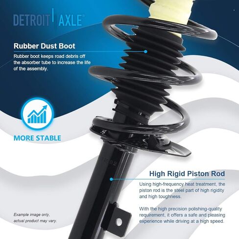 Detroit Axle - 2 Rear Struts for 2007-2016 Dodge Caliber Jeep Patriot Compass Complete Struts Shocks with Coil Spring 2008 2009 2010 2011 2012 2013 2014 2015 Replacement Quick Install Ready Struts in Saudi Arabia
