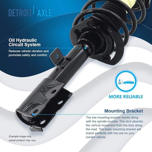 Detroit Axle - 2 Rear Struts for 2007-2016 Dodge Caliber Jeep Patriot Compass Complete Struts Shocks with Coil Spring 2008 2009 2010 2011 2012 2013 2014 2015 Replacement Quick Install Ready Struts in Saudi Arabia