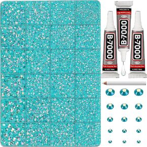 30000Pcs Resin Rhinestones Set for Crafting Bedazzling, Gray Flatback Gems Jewels for Crafts Clothes Shoes Fabric Outfit Nails Makeup, Grey Flat Back Crystal 2-6mm with b 7000 Glue in Saudi Arabia