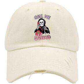 Call Me Never Valentines Hats for Men Washed Distressed Baseball Cap Fashion Washed Running Hat Quick Dry in Saudi Arabia