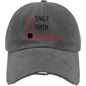 Single Taken Who Cares Valentines Day Hats for Mens Washed Distressed Baseball Caps Vintage Washed Running Hat Breathable Dark Grey in Saudi Arabia