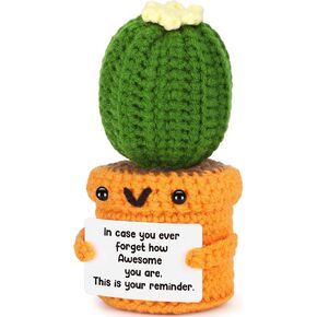 Agantree Art Crochet Cactus Homports for Women Men Men المقنن يدويًا ، يدعم التخرج من التخرج عيد ميلاد ، وتجذر لك ، له ، هو ، الابن ، الابن ، الأخت ، الصديق in Kuwait
