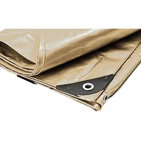 Heavy Duty Tan Tarp, 8’ x 16’ – 14x14 Weave Polyethylene Premium Tarpaulin, Waterproof & UV-Resistant in Saudi Arabia