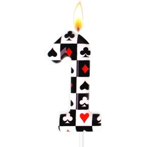 Casino Poker Birthday Candles, Casino Theme Party Decorations, Options for Ages 0-100 Available, Birthday Number Candles for Cake Topper (Black and White, Number 21) in Saudi Arabia