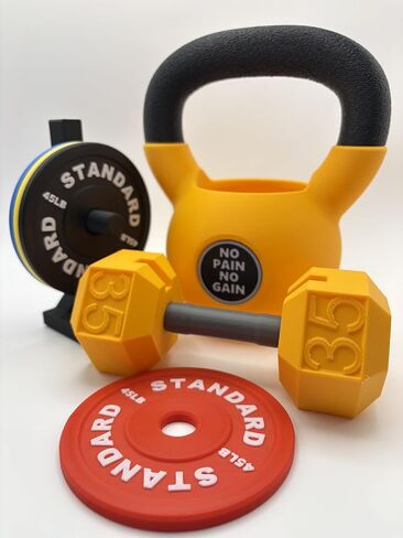 Fitness-Themed Office Desk Set, 3-Piece Dumbbell Business Card Holder, Pen Holder, Black in Saudi Arabia