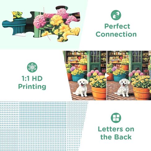 Jigsaw Puzzles 500 Pieces for Adults, Bichon Frise Flower Seagull Puzzles 500 Pieces for Kids Seniors, Dust-Free Landscape Adult Jigsaw Puzzle, Challenging Puzzle Great Gift for Family Friends in Saudi Arabia
