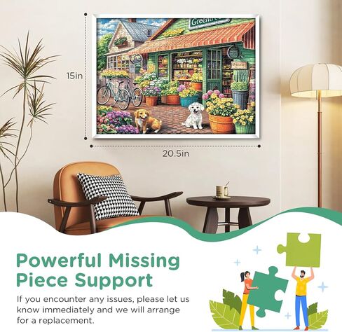 Jigsaw Puzzles 500 Pieces for Adults, Bichon Frise Flower Seagull Puzzles 500 Pieces for Kids Seniors, Dust-Free Landscape Adult Jigsaw Puzzle, Challenging Puzzle Great Gift for Family Friends in Saudi Arabia