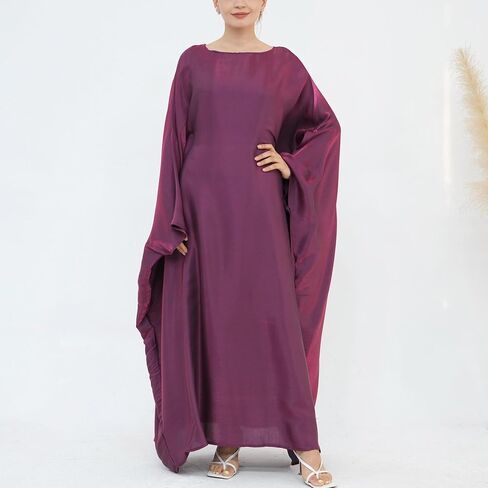 دبي الخفافيش فستان رداء لامع للنساء مسلم 1PC Abaya عيد الصلاة ملابس ناعمة دبي حفل السفر فستان ماكسي أبايا in Saudi Arabia