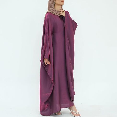 دبي الخفافيش فستان رداء لامع للنساء مسلم 1PC Abaya عيد الصلاة ملابس ناعمة دبي حفل السفر فستان ماكسي أبايا in Saudi Arabia