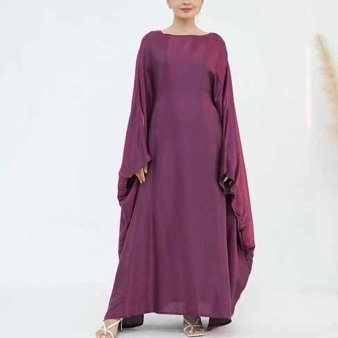 دبي الخفافيش فستان رداء لامع للنساء مسلم 1PC Abaya عيد الصلاة ملابس ناعمة دبي حفل السفر فستان ماكسي أبايا in Saudi Arabia