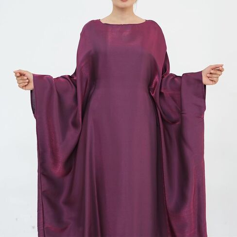 دبي الخفافيش فستان رداء لامع للنساء مسلم 1PC Abaya عيد الصلاة ملابس ناعمة دبي حفل السفر فستان ماكسي أبايا in Saudi Arabia
