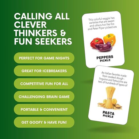 Pickle Everything – A Dill-iciously Fun Word Game for Kids, Teens & Adults! Fast-Paced Party Card Game, Perfect for Family Game Night, 3-5 Players, Ages 10+, Quick 20-Minute Play in Saudi Arabia