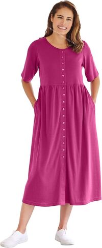 Woman Within Women's Plus Size Button-Front Essential Dress in Saudi Arabia