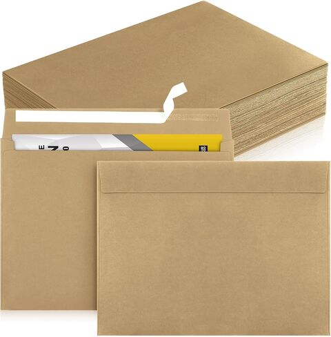 100 Pcs 9 x 12 Open End Booklet Envelope 80 lb 120gsm Catalog Envelopes with Closure for Mailing Catalog Financial Document Magazine Pamphlet Business(Navy) in Saudi Arabia