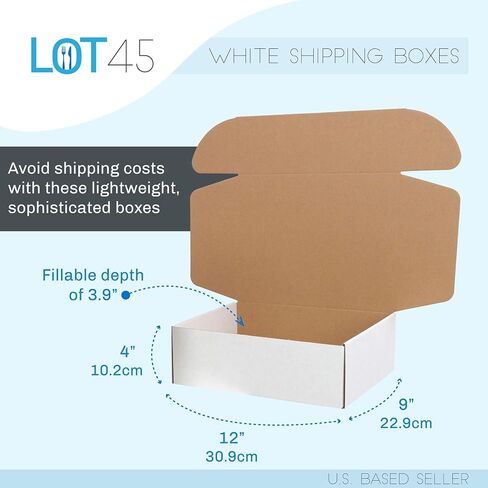 9x6x4 Inch Shipping & Packaging Boxes for Small Busniess Set of 20, White Corrugated Cardboard Small Mailer Box, Shipping Boxes in Saudi Arabia