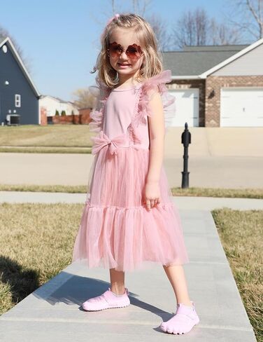 Arshiner Toddler Tutu Dress Girls Tulle Ruffle Bowknot Dresses Summer Wedding Birthday Party Formal Princess Dress 2-6T in Saudi Arabia