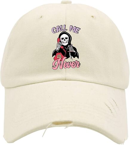 Call Me Never Valentines Hats for Men Washed Distressed Baseball Cap Fashion Washed Running Hat Quick Dry in Saudi Arabia