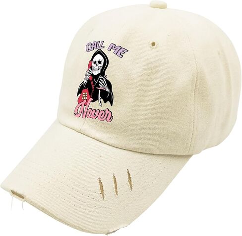 Call Me Never Valentines Hats for Men Washed Distressed Baseball Cap Fashion Washed Running Hat Quick Dry in Saudi Arabia