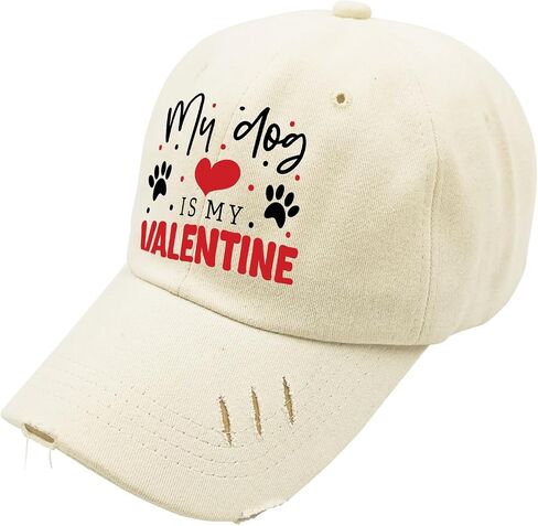 My Dogs is My Valentines Hat for Mens Washed Distressed Baseball Caps Aesthetic Washed Workout Hat Cotton in Saudi Arabia