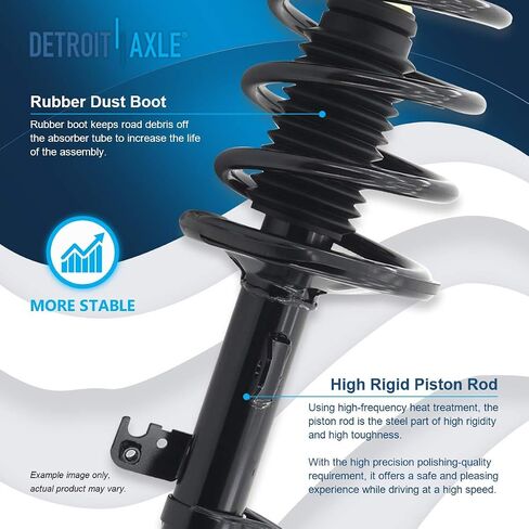 Detroit Axle - Strut اليسار الأمامي لـ 03-08 Toyota Matrix Pontiac Vibe ، Strut Side Strut W/Coil Spring 2003 2004 2005 2006 2007 2008 Suspension Quick install strup assembl in Saudi Arabia