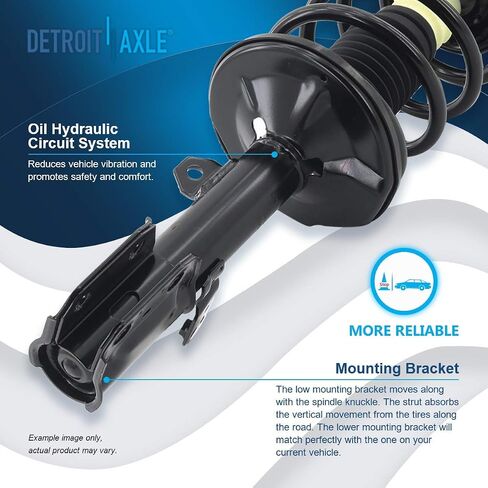 Detroit Axle - Strut اليسار الأمامي لـ 03-08 Toyota Matrix Pontiac Vibe ، Strut Side Strut W/Coil Spring 2003 2004 2005 2006 2007 2008 Suspension Quick install strup assembl in Saudi Arabia