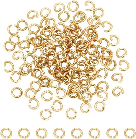UNICRAFTALE 120Pcs 3 Sizes 18K Gold Plated Open Jump Rings Stainless Steel Round Rings 3~5mm Jump Ring Metal Connector Ring for Jewelry Making and Earring Bracelet Pendant Keychain Accessories in Kuwait