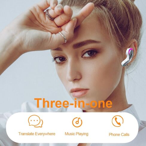 AI Language Translator Earbuds, Supports 144 Languages,Online Translation Real Time, Earphone 3-in-1 Accents，Earbuds Perfect for Travel Business and Learning Voice Language Translator（Black） in Kuwait