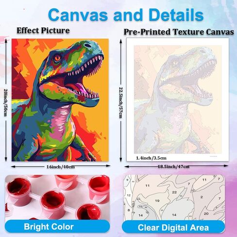 Artunion Colorful Golden Retriever Paint بأرقام للبالغين ، طلاء الكلاب من قبل مجموعات الأرقام ، الطلاء الزيت DIY من مجموعات الأرقام على Canvas Arts Craft for Home Wall Decor in Kuwait