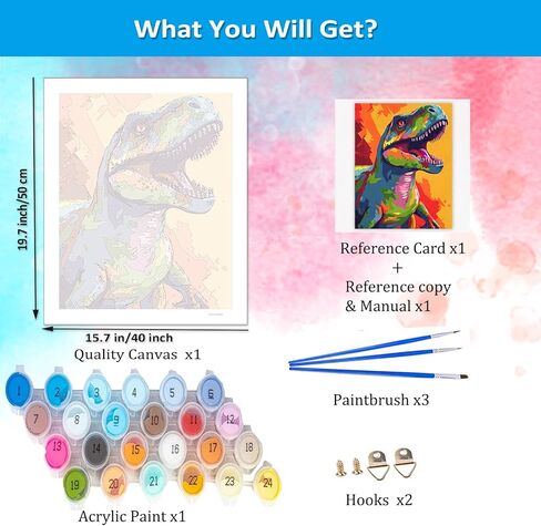 Artunion Colorful Golden Retriever Paint بأرقام للبالغين ، طلاء الكلاب من قبل مجموعات الأرقام ، الطلاء الزيت DIY من مجموعات الأرقام على Canvas Arts Craft for Home Wall Decor in Kuwait