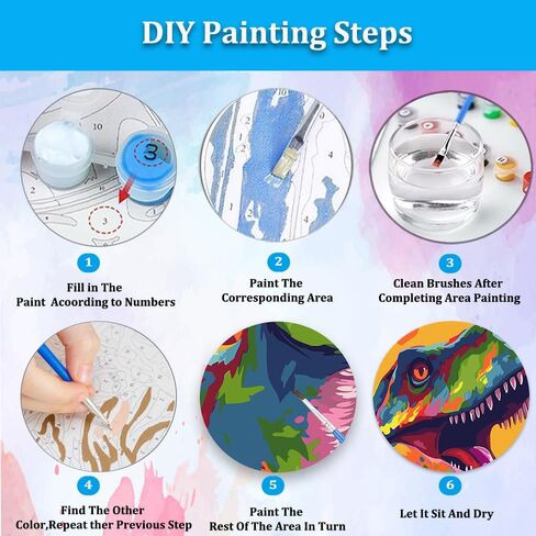 Artunion Colorful Golden Retriever Paint بأرقام للبالغين ، طلاء الكلاب من قبل مجموعات الأرقام ، الطلاء الزيت DIY من مجموعات الأرقام على Canvas Arts Craft for Home Wall Decor in Kuwait