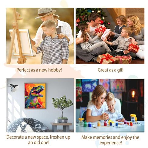 Artunion Colorful Golden Retriever Paint بأرقام للبالغين ، طلاء الكلاب من قبل مجموعات الأرقام ، الطلاء الزيت DIY من مجموعات الأرقام على Canvas Arts Craft for Home Wall Decor in Kuwait