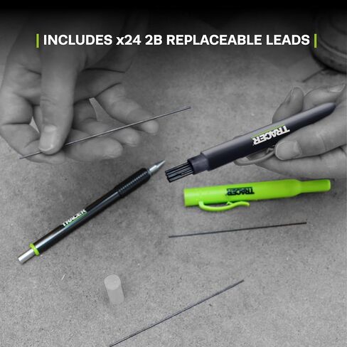 Tracer Pro Series Aluminium Deep Hole Construction Pencil with 6 x Replacement Lead Pack and accompanying Site Holsters - Construction Marking Kit - AMK1-PRO in Kuwait