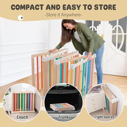 قابلة للطي خشب خشبي ، ساحة كبيرة للعب الأطفال مع بوابة قفل للأطفال والأطفال الصغار من 1-3 سنوات ، Plateable Playpen لمركز النشاط في الهواء الطلق في الهواء الطلق in Kuwait