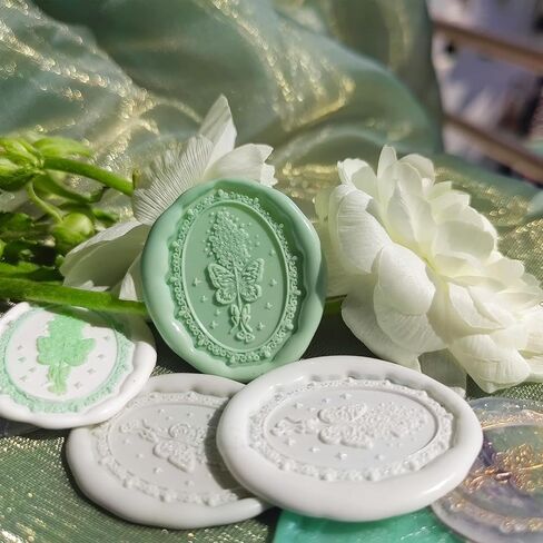 شمع ختم ختم الطول رأس النحاس مع مقبض خشبي لدعوة الزفاف غلاف غلاف غلاف الختم (عينات الفراشة) in Kuwait