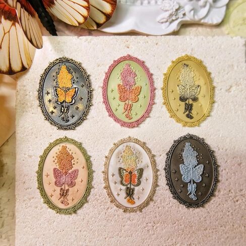 شمع ختم ختم الطول رأس النحاس مع مقبض خشبي لدعوة الزفاف غلاف غلاف غلاف الختم (عينات الفراشة) in Kuwait