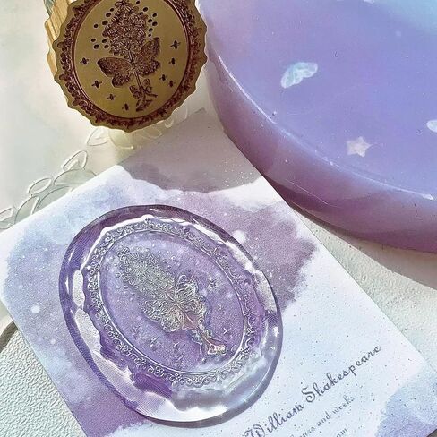 شمع ختم ختم الطول رأس النحاس مع مقبض خشبي لدعوة الزفاف غلاف غلاف غلاف الختم (عينات الفراشة) in Kuwait