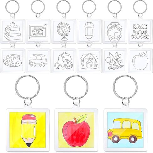 24 Pcs Acrylic Father's Day Keychains Crafts Color Your Own Dad Keychains Bulk DIY Best Dad Ever Paper Crafts Gifts Kit for Happy Father's Day Party Favor Gifts Activities in Saudi Arabia