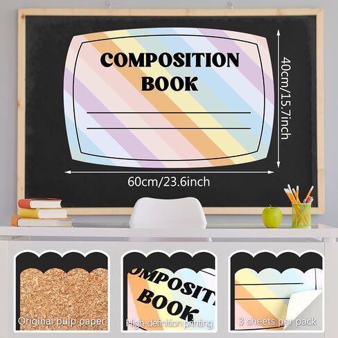 FUUTREO 3 PCS BOOK BULLETIN PORER PORER COPPORTION COMBORT DECROON DECORT 23.6 × 15.8 بوصة in Kuwait