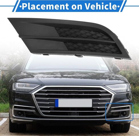 1pc Fog Light Grill for Volkswagen Jetta 2015-2018 Durable ABS Black Front Left Front Lower Bumper Fog Light Cover Inserts in Saudi Arabia