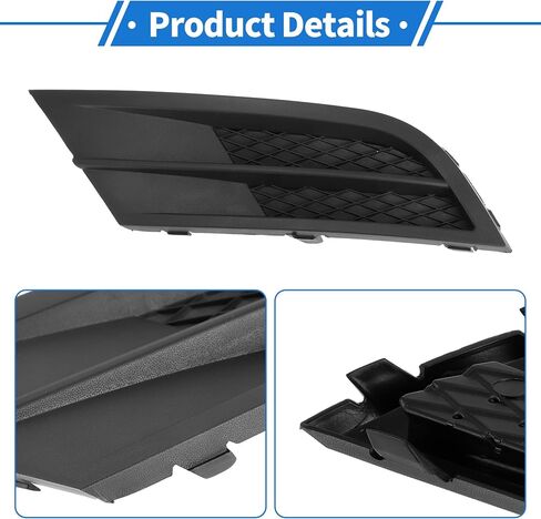 1pc Fog Light Grill for Volkswagen Jetta 2015-2018 Durable ABS Black Front Left Front Lower Bumper Fog Light Cover Inserts in Saudi Arabia