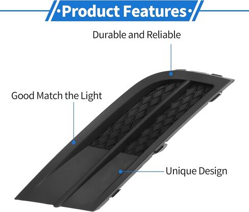 1pc Fog Light Grill for Volkswagen Jetta 2015-2018 Durable ABS Black Front Left Front Lower Bumper Fog Light Cover Inserts in Saudi Arabia