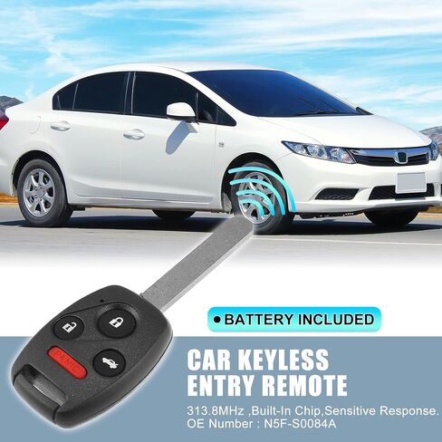 X AUTOHAUX 313.8MHz N5F-S0084A Replacement Smart Proximity Keyless Entry Remote Key Fob for Honda Civic for Acura MDX 2006-2013 4 Buttons Uncut Car Ignition Key 46 Chip in Saudi Arabia