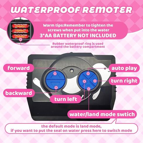Amphibious RC Toy Seal - 2.4Ghz Waterproof Swimming & Crawling Robot for Kids, Rechargeable Pool & Land Toy with USB-C, Perfect Summer Gift for Ages 3-12 Blue in Saudi Arabia