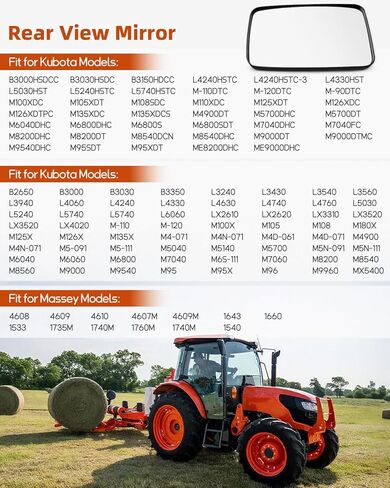 2 PCS 3F260-53342 3F26053342 View View Mirror متوافق مع جرارات Kubota L4240HSTC L5740HSTC M8540DHC M6800SDT M4900DT M110XDC ME8200DHC B3000HSDCC in Kuwait