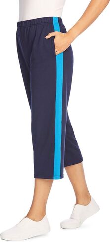 Woman Within Plus Size Side-Stripe Cotton French Terry Capri in Saudi Arabia