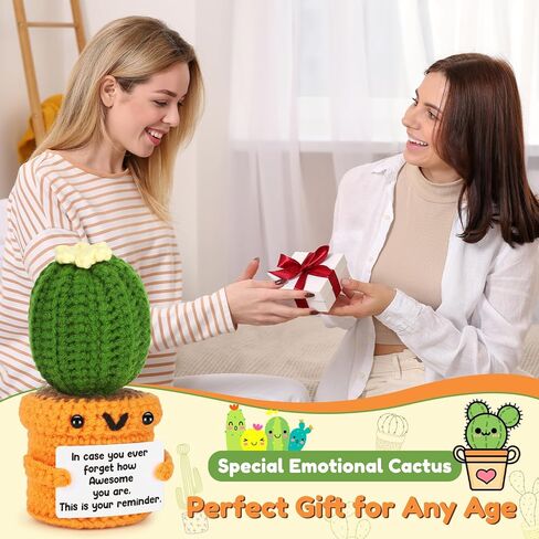 Agantree art Crochet Cactus Inspirational Gifts for Women Men Handmade Emotional Encouragement Support Birthday Graduation Gift, Rooting for You Presents for Her, Him, Daughter, Son, Sister, Friend in Kuwait